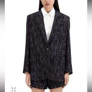 THE KOOPLES BoucleTweed Blazer Black Metallic 36